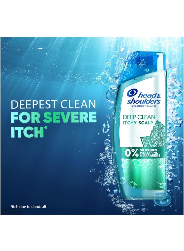 Head & Shoulders Deep Clean for Severe Itchy Scalp, Anti-Dandruff Shampoo, Free of Silicones, Parabens and Paraffins, 2 x 400ml, Pack of 2 - Image 2